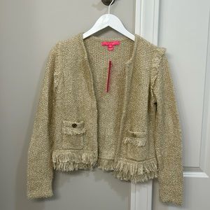 Lilly Pulitzer Simora Cardigan. XS. Gold. *new with tags*